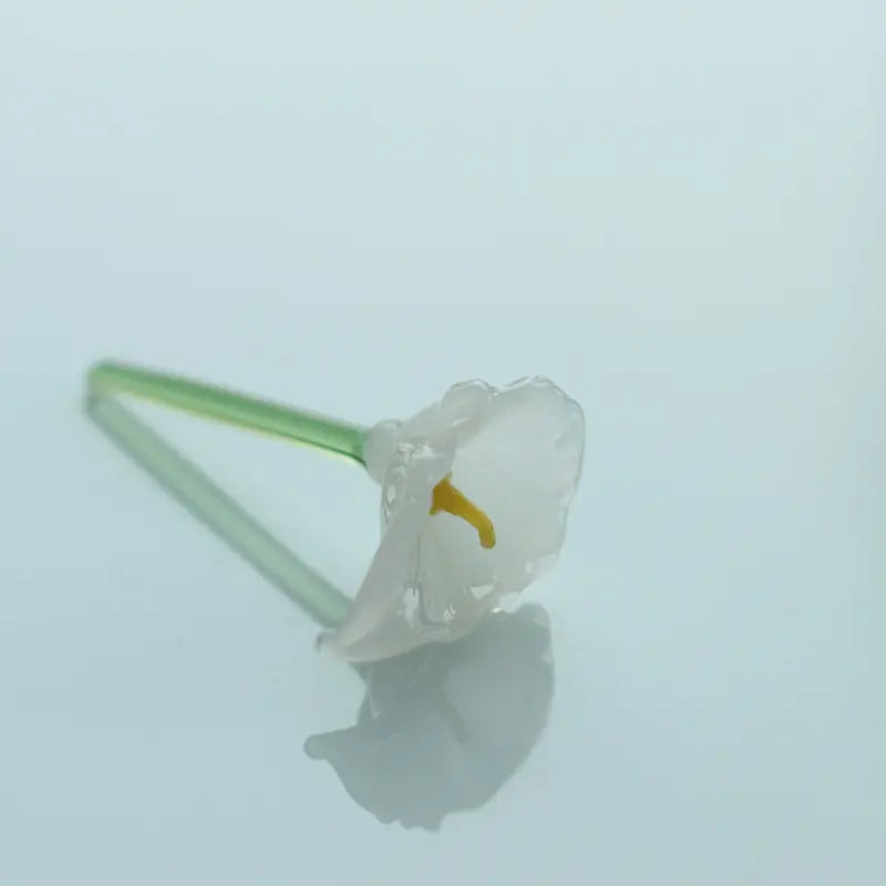 Decoration Hand Blown Glass Flower Figurines Collectible Ornaments with Vase for Mothers Day Birthday Table Centerpiece Garden DIY Craft